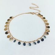 GÜMÜŞ ROSE MİSTİK TOPAZ TAŞLI YUVARLAK PULLU HALHAL