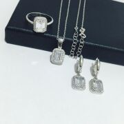 BAGET PIRLANTA MODELİ GÜMÜŞ SET