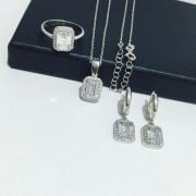 BAGET PIRLANTA MODELİ GÜMÜŞ SET