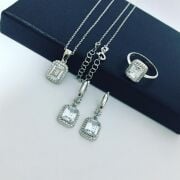 BAGET PIRLANTA MODELİ GÜMÜŞ SET