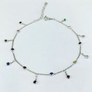 TMT Silver GÜMÜŞ RENGARENK ZİRKON TAŞLI SPOR HALHAL