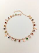 GÜMÜŞ ROSE RENKLİ ZİRKON TAŞLI KELEBEK YILDIZ KALP SONSUZLUK PULLU HALHAL