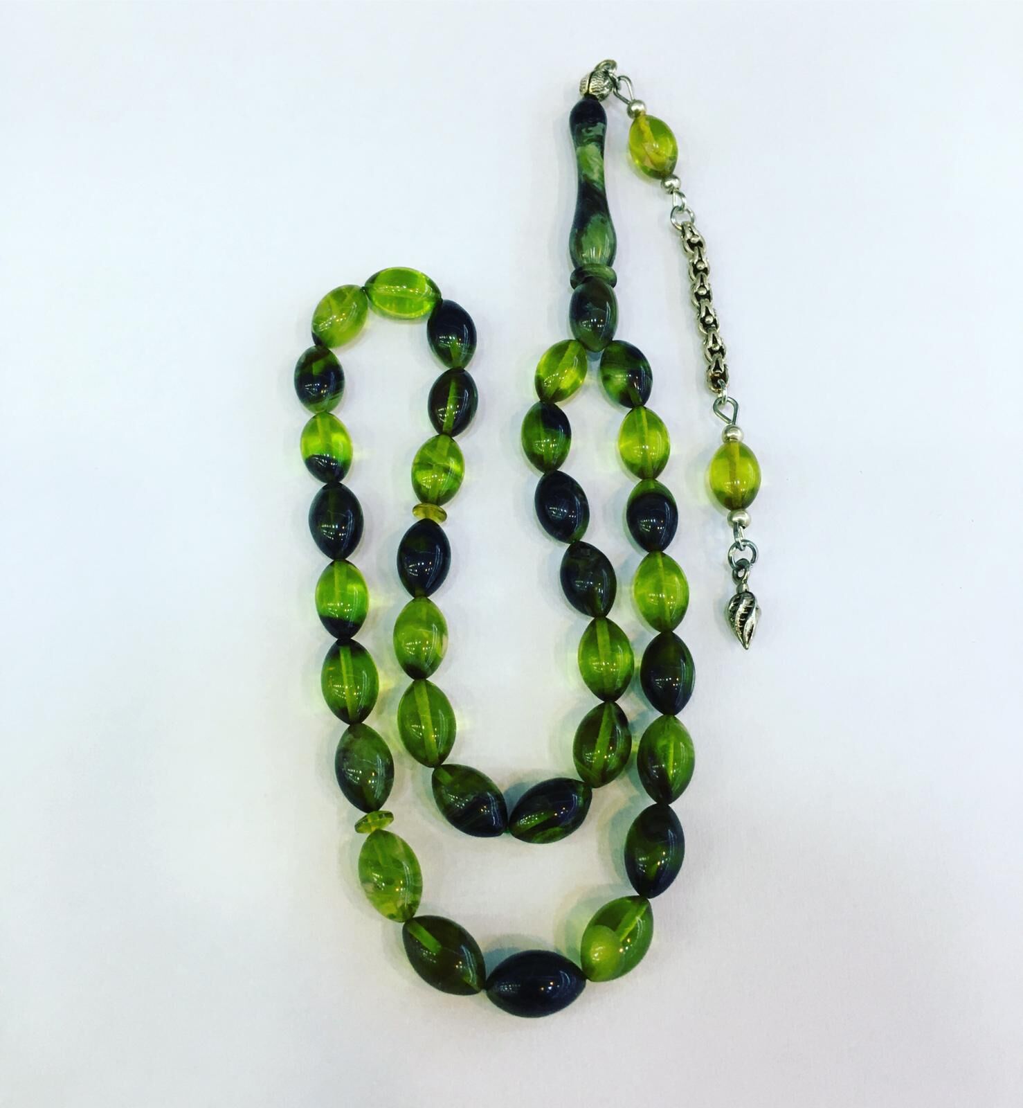 YEŞİL VE SİYAH ATEŞ KEHRİBARI TESBİH