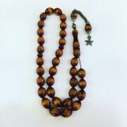 SARI VE KOYU KAHVE SIKMA KEHRİBAR TESBİH