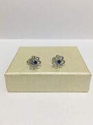 TELKARİ GÜMÜŞ ZİRKON TAŞLI PARLAMENT MAVİSİ ÇİÇEK KÜPE