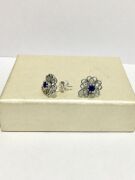 GÜMÜŞ TELKARİ YONCA PARLAMENT MAVİSİ ZİRKON TAŞLI KÜPE