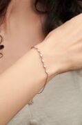 Gümüş Rose Mekik Beyaz Zirkon Taşlı Pırlanta Modeli Su Yolu Bileklik