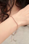 Gümüş Rose Beyaz Zirkon Taşlı Pırlanta Modeli Su Yolu Bileklik