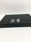 GÜMÜŞ KÖK YAKUT TAŞLI TELKARİ YONCA KÜPE