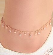 GÜMÜŞ ROSE ZİRKON TAŞLI YUVARLAK PULLU HALHAL