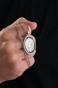 925 AYAR GÜMÜŞ ASLAN OVAL ERKEK KOLYE