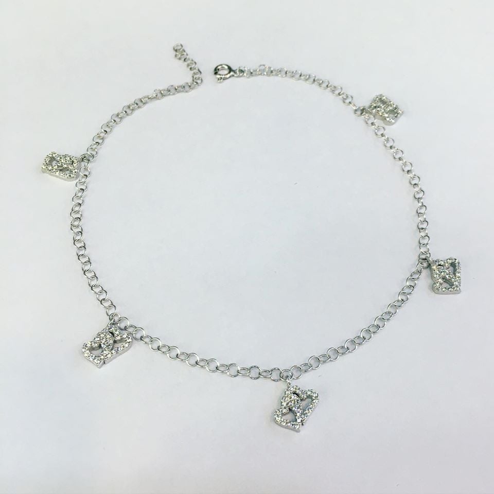 GÜMÜŞ KALPLİ ZİRKON TAŞLI HALHAL