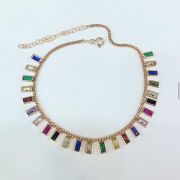 GÜMÜŞ ROSE RENKLİ DİKDÖRTGEN ZİRKON TAŞLI HALHAL