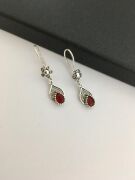 GÜMÜŞ KÖK YAKUT TAŞLI KIRMIZI TELKARİ DAMLA KÜPE