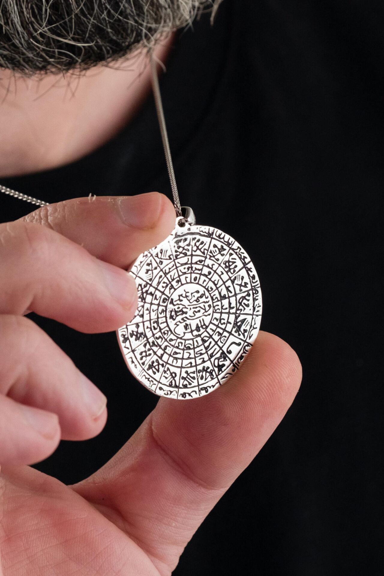 Çift Taraflı Ayetel Kürsi Ve Vefki Tılsım Erkek Gümüş Kolye Büyük Boy