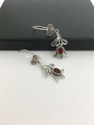 GÜMÜŞ KÖK YAKUT TAŞLI LALE TELKARİ KÜPE