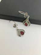 GÜMÜŞ KÖK YAKUT TAŞLI KIRMIZI TELKARİ KÜPE