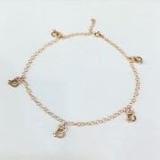 GÜMÜŞ ROSE BRONZ RENK KALP TEK TAŞ HALHAL