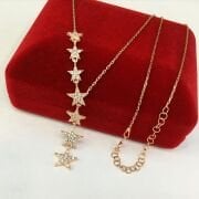GÜMÜŞ ROSE BRONZ YILDIZ KOLYE