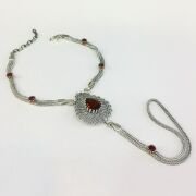 GÜMÜŞ BAL RENGİ ZİRKON TAŞLI ŞAHMERAN TELKARİ BİLEKLİK