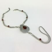 GÜMÜŞ BAL RENGİ ZİRKON TAŞLI ŞAHMERAN TELKARİ BİLEKLİK