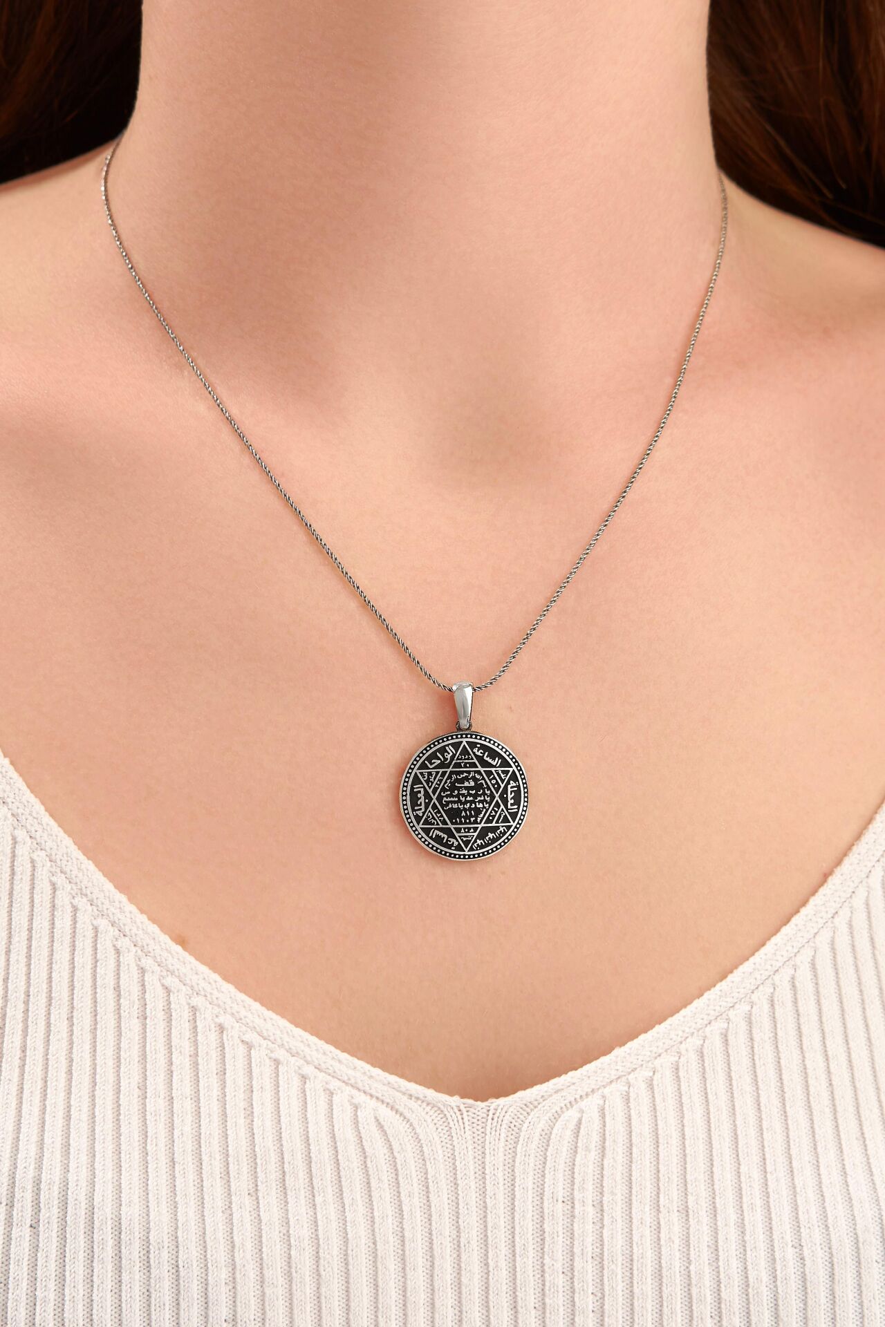 925 AYAR GÜMÜŞ MÜHRÜ SÜLEYMAN KOLYE