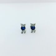 GÜMÜŞ PARLAMENT MAVİSİ ZİRKON TAŞLI KÜÇÜK BAYKUŞ KÜPE