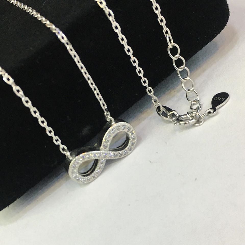 GÜMÜŞ ZİRKON TAŞLI SONSUZLUK KOLYE