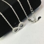 GÜMÜŞ ZİRKON TAŞLI SONSUZLUK KOLYE