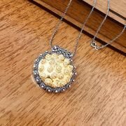 GÜMÜŞ TELKARİ ALTIN KAPLAMA KOLYE