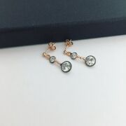 GÜMÜŞ ROSE PIRLANTA MONTÜRLÜ ZİRKON TAŞLI  KÜPE