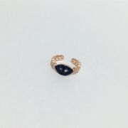 GÜMÜŞ ROSE BRONZ RENK MAVİ ZİRKON TAŞLI KIKIRDAK KÜPE