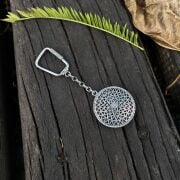 GÜMÜŞ TELKARİ SİYAH ANAHTARLIK