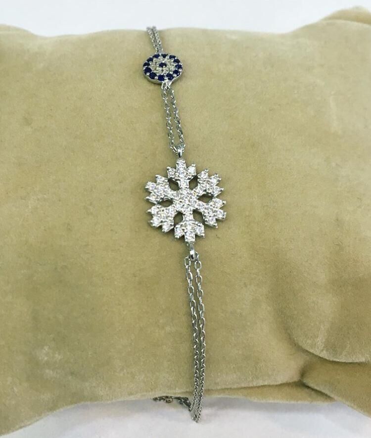 925 AYAR GÜMÜŞ KAR TANESİ BİLEKLİK