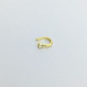 GÜMÜŞ ALTIN KAPLAMA BEYAZ ZİRKON TAŞLI KIKIRDAK KÜPE