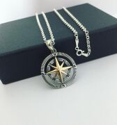 GÜMÜŞ PUSULA ERKEK KOLYE