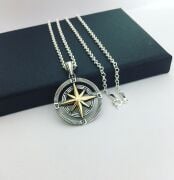 GÜMÜŞ PUSULA ERKEK KOLYE