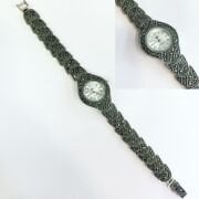 MARKAZİT TAŞLI GÜMÜŞ SAAT