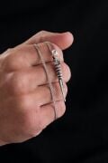 Gümüş Ejderha Dragon Spear Mızrak Kama Erkek Kolye