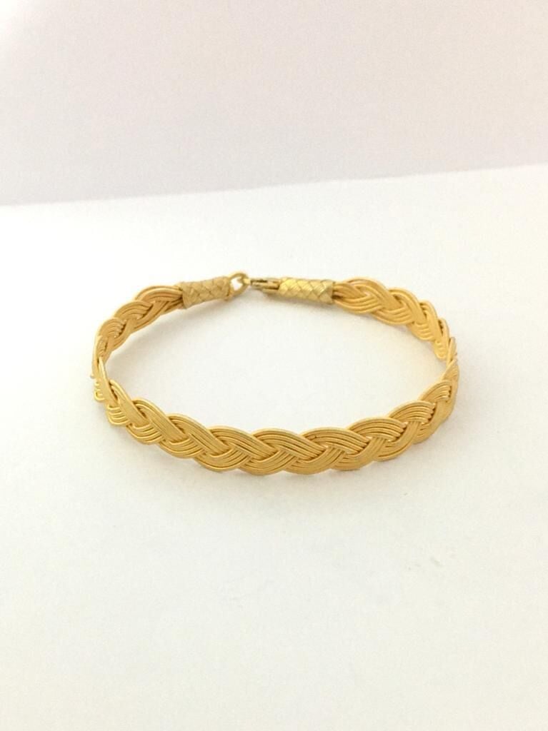 GÜMÜŞ ALTIN KAPLAMA KAZAZİYE ÖRGÜ BİLEKLİK