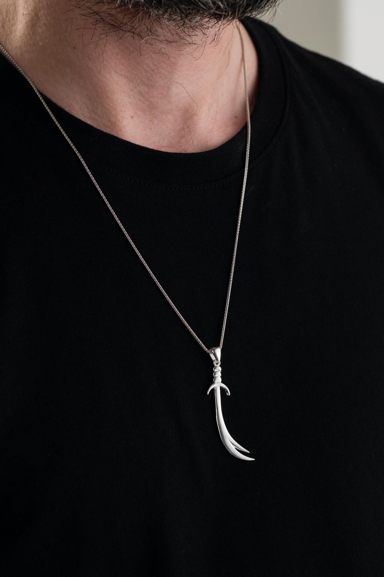 GÜMÜŞ HZ ALİ ZÜLFİKAR KILIÇ KILICI Erkek Kolye