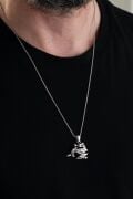 Gümüş Ejderha Dragon Figürlü Erkek Kolye
