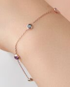 GÜMÜŞ ROSE RENKLİ ZİRKON TAŞLI BİLEKLİK