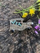 GÜMÜŞ MARKAZİT VE FİRUZE TAŞLI ARABA BROŞ