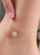 GÜMÜŞ ALTIN KAPLAMA PAPATYA HALHAL