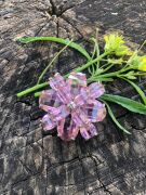 GÜMÜŞ PEMBE ZİRKON TAŞLI ÇİÇEK BROŞ