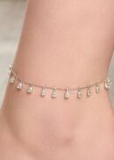 GÜMÜŞ DAMLA BEYAZ ZİRKON TAŞLI HALHAL