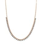 GÜMÜŞ ROSE FİRUZE TURKUAZ SIRALI TAŞLI KOLYE