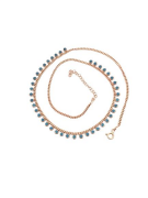 GÜMÜŞ ROSE TURKUAZ TAŞLI İKİ SIRALI HALHAL