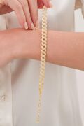 Gümüş 8.5 mm Gurmet Altın Gold Kaplama Beyaz Zirkon Taşlı Bileklik